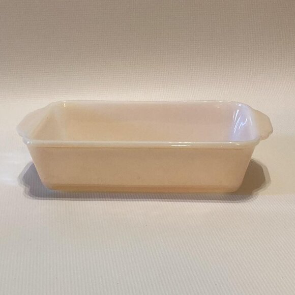 PRE OWNED VINTAGE Fire King Loaf Pan Peach Lustre - Picture 5 of 7